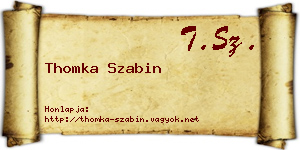Thomka Szabin névjegykártya